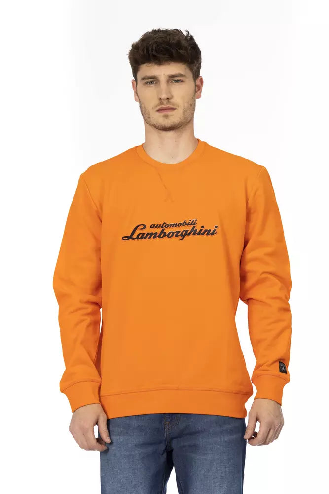 Pull en coton orange pour hommes Automobili Lamborghini