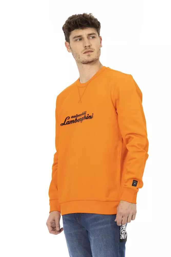 Pull en coton orange pour hommes Automobili Lamborghini