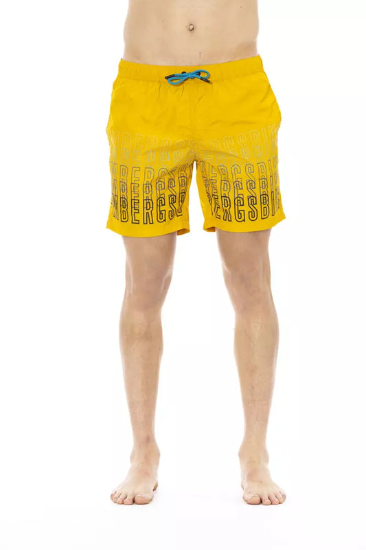Bikkembergs Giallo Poliestere Pantaloni da Bagno Uomo