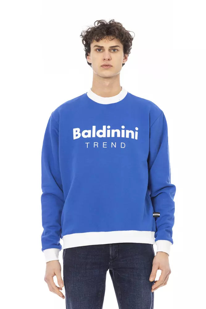 Maglione da uomo in cotone blu Baldinini Trend