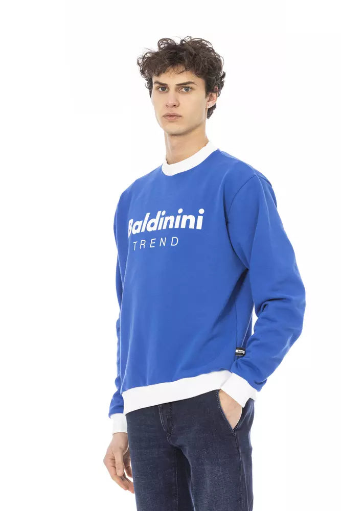 Maglione da uomo in cotone blu Baldinini Trend