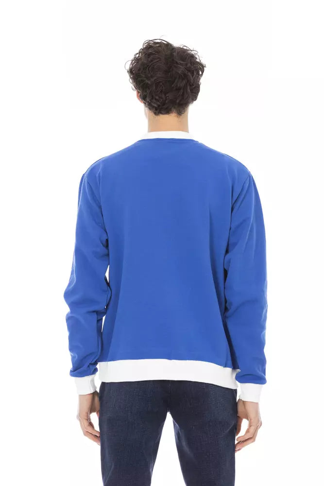 Maglione da uomo in cotone blu Baldinini Trend