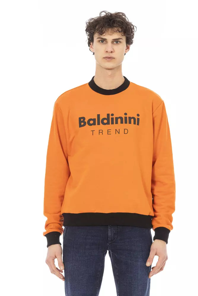 Baldinini Trend Orangefarbener Herrenpullover aus Baumwolle
