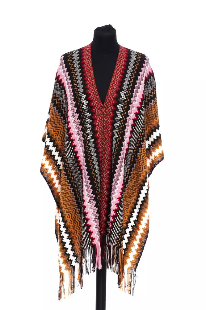 Poncho de lana multicolor