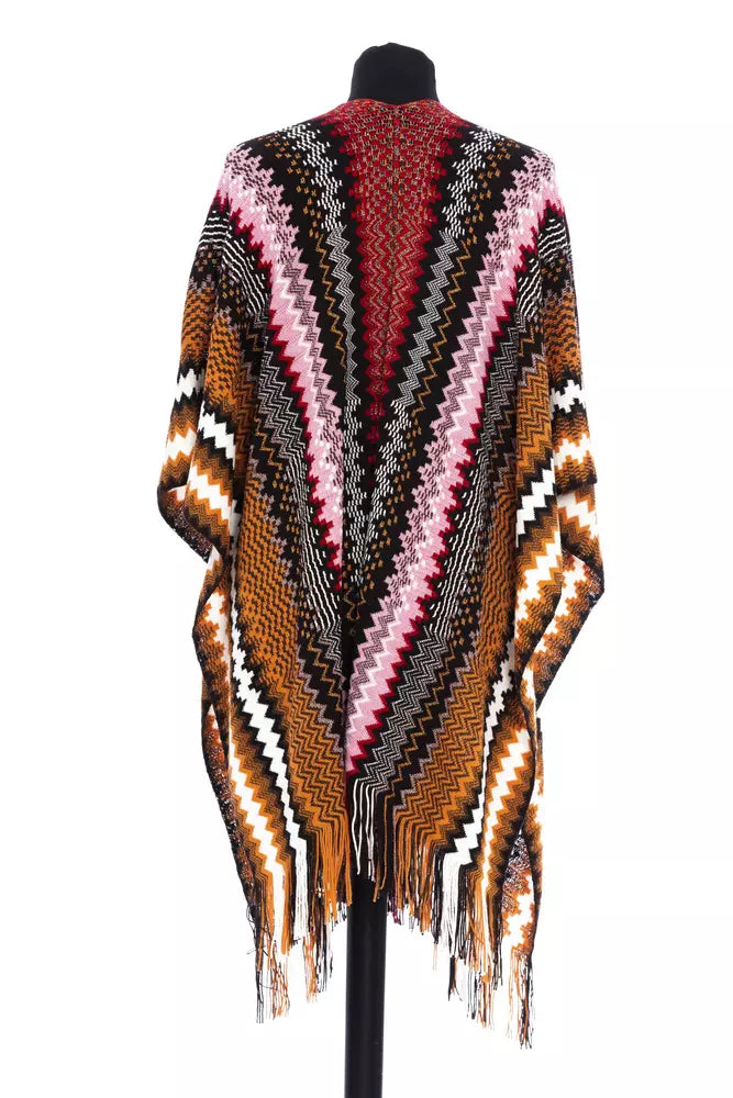 Poncho de lana multicolor