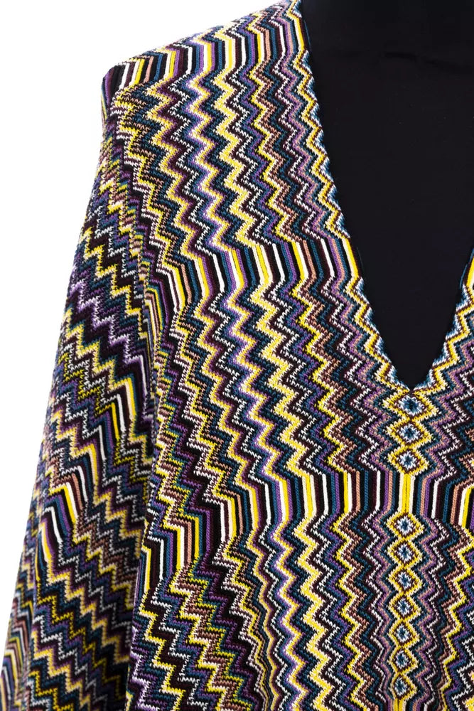Poncho de lana multicolor