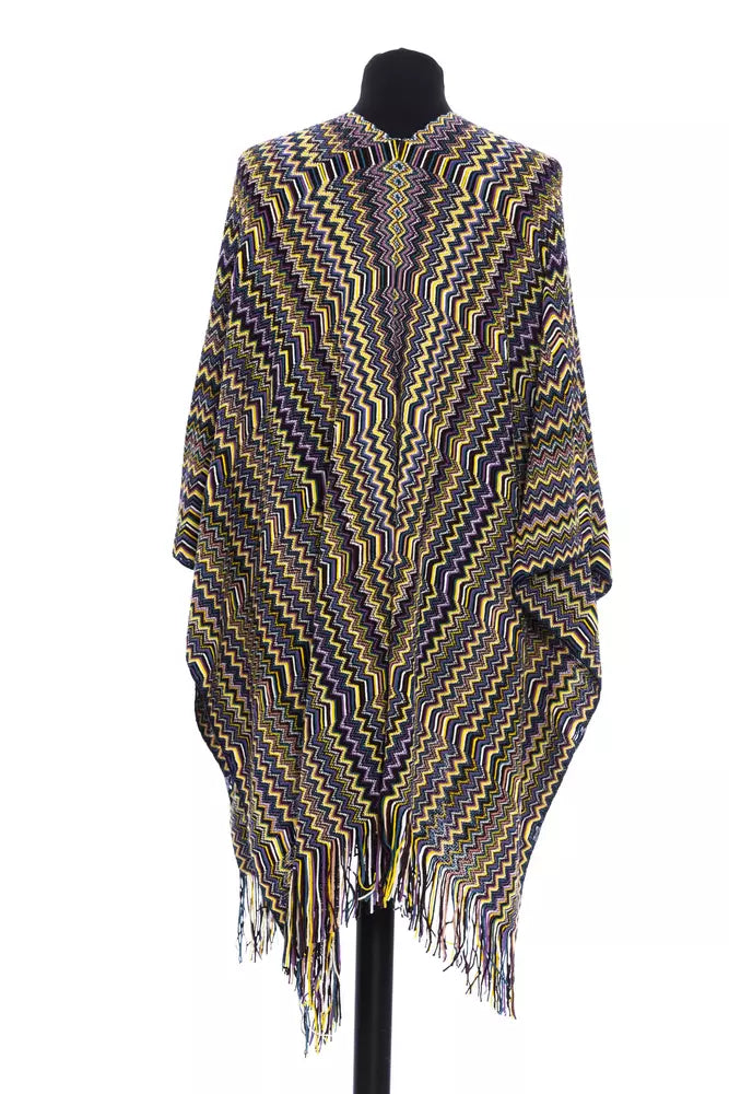 Poncho de lana multicolor
