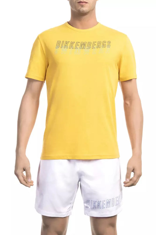 Bikkembergs T-Shirt da Uomo in Cotone Giallo