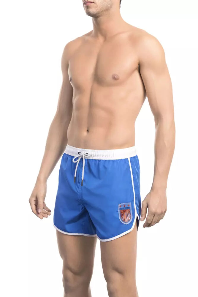 Bikkembergs Blue Polyester Pantaloni da Bagno Uomo