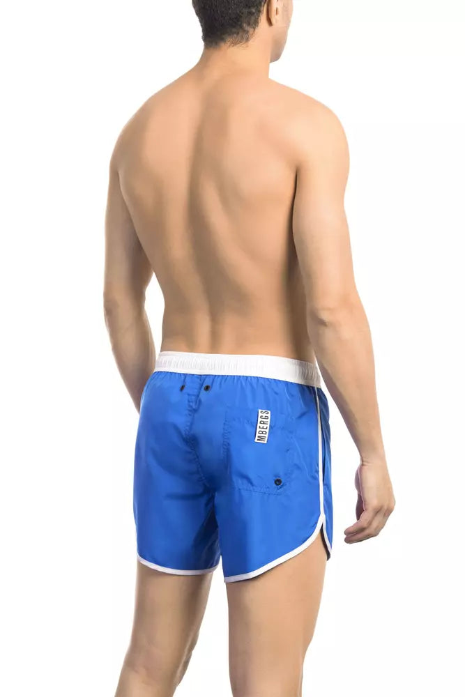 Bikkembergs Blue Polyester Pantaloni da Bagno Uomo