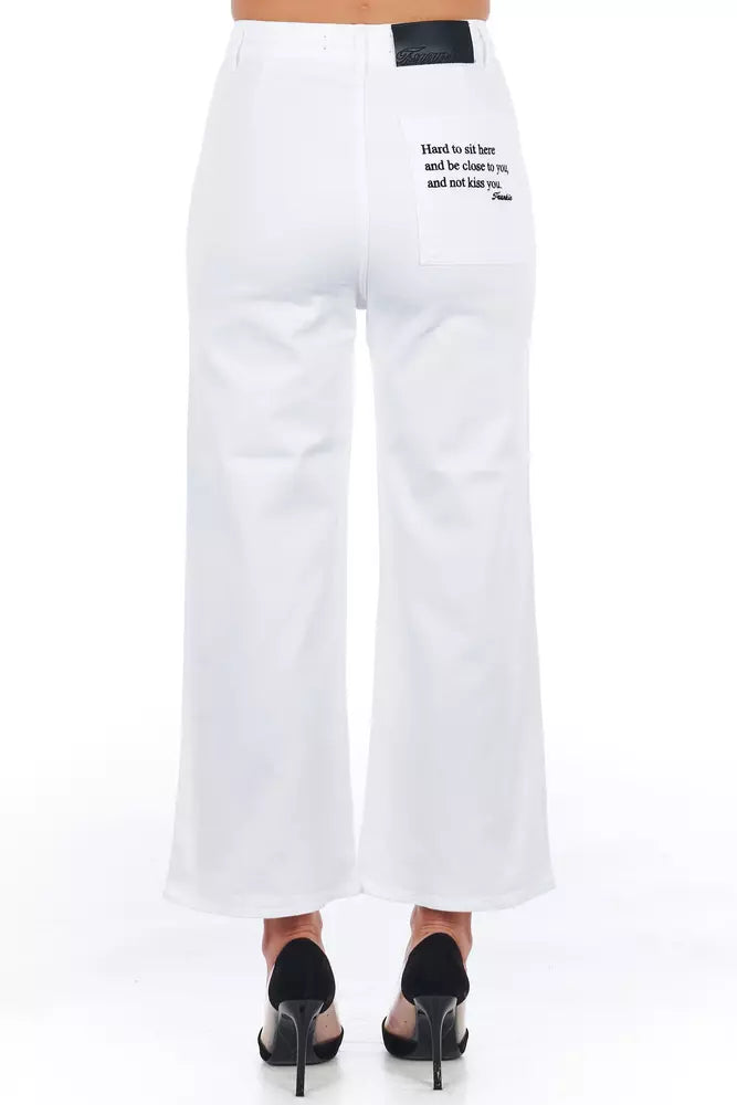 Jeans e pantaloni in cotone bianco