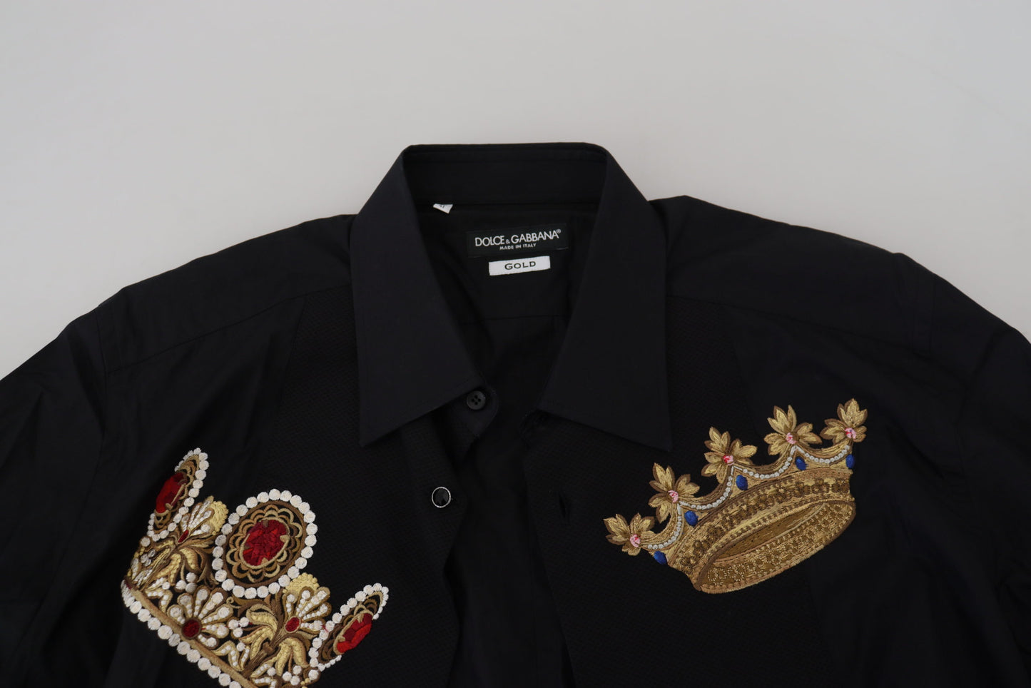 Camicia formale con vestibilità slim fit con corona in oro nero