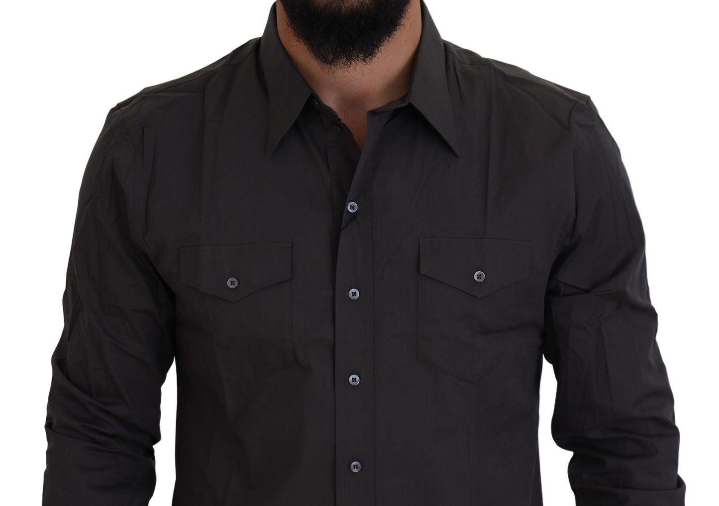 Camicia elegante elasticizzata slim fit SICILIA grigia