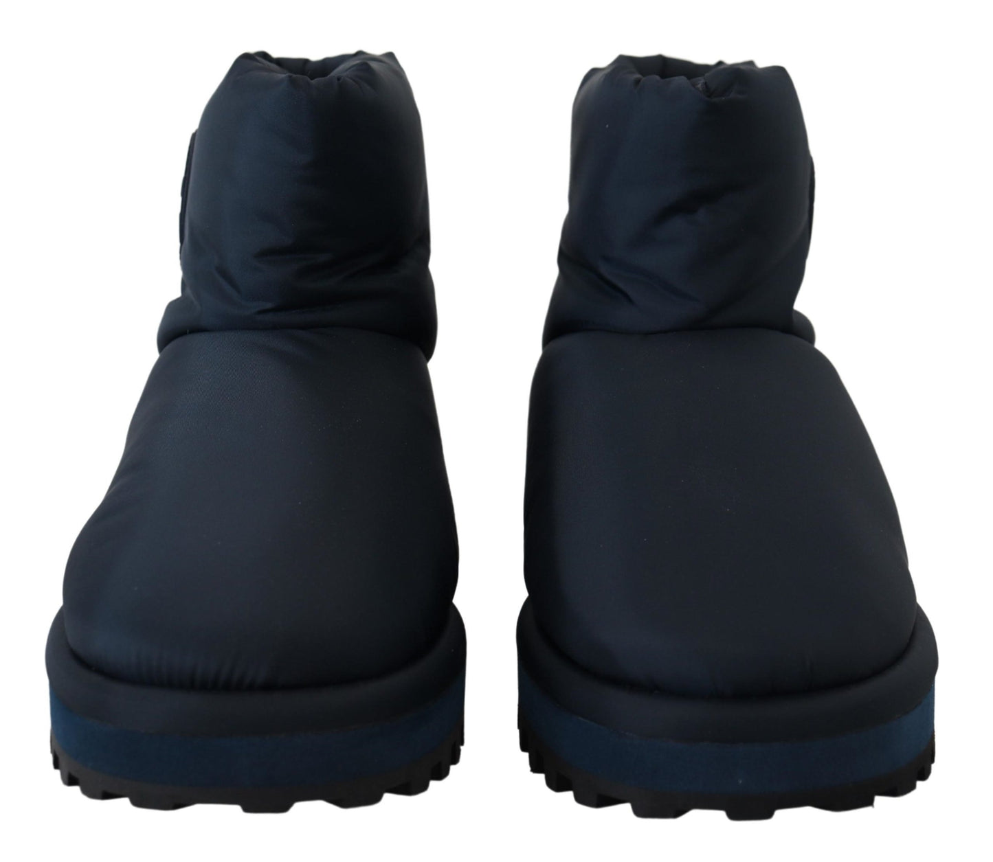 Botas de nailon azules Zapatos acolchados a media pantorrilla