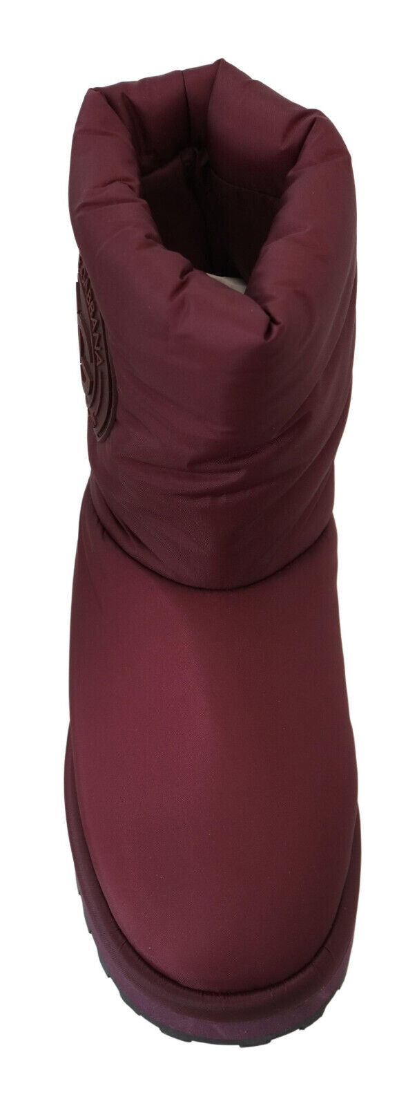 Botas de nailon burdeos Zapatos de caña media acolchados