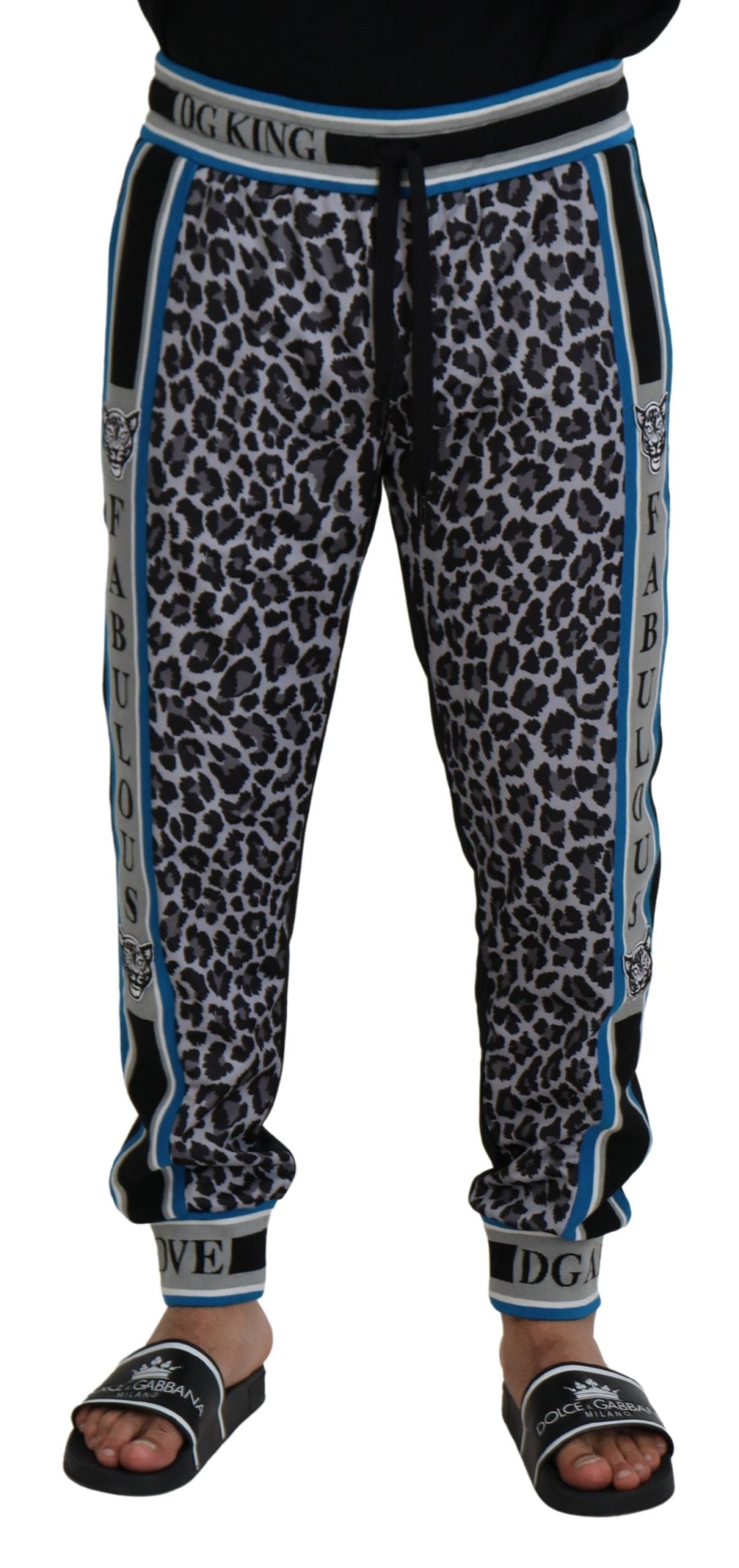Pantalones jogger multicolores con estampado de leopardo de DG King