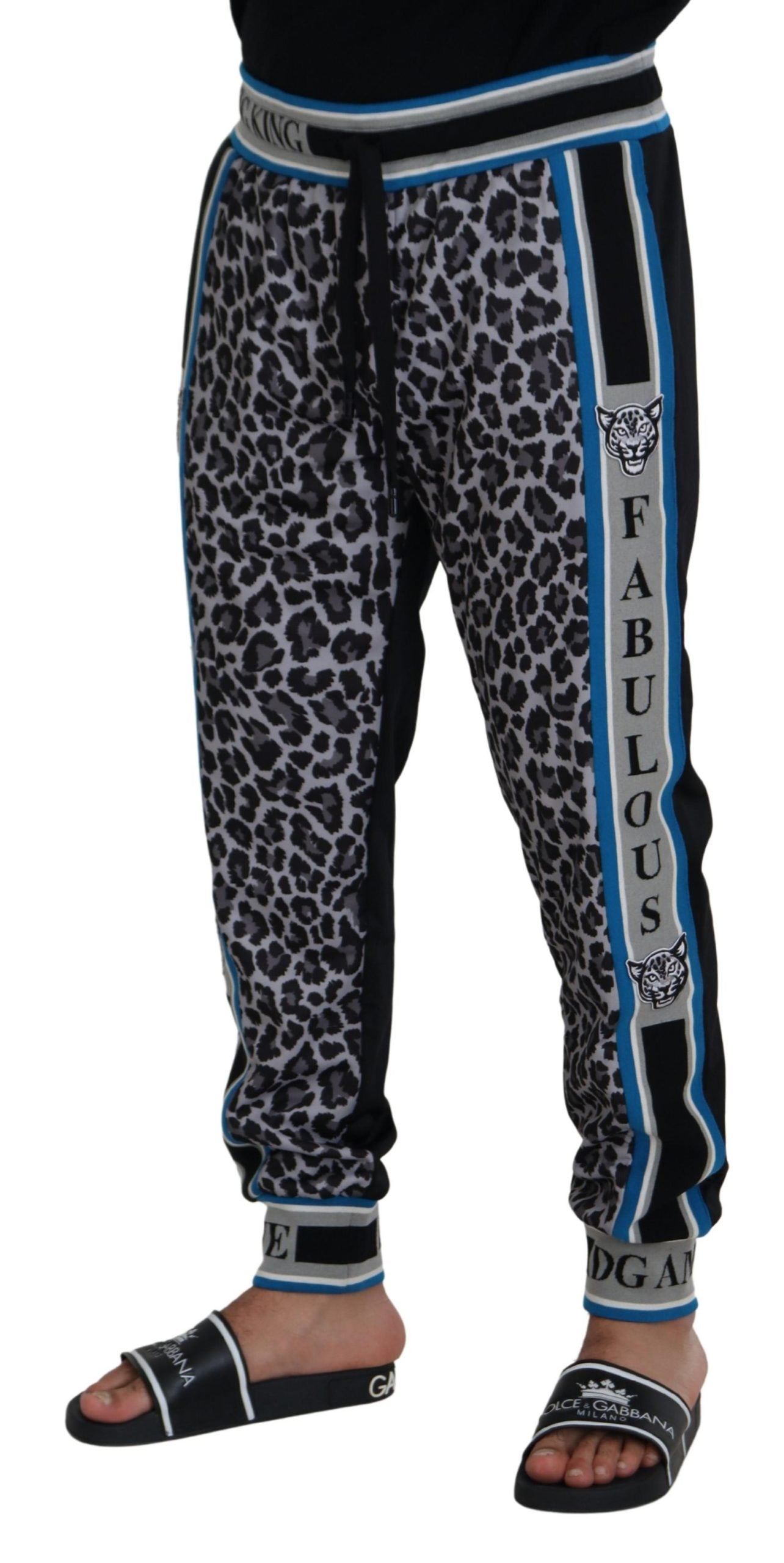 Pantalones jogger multicolores con estampado de leopardo de DG King