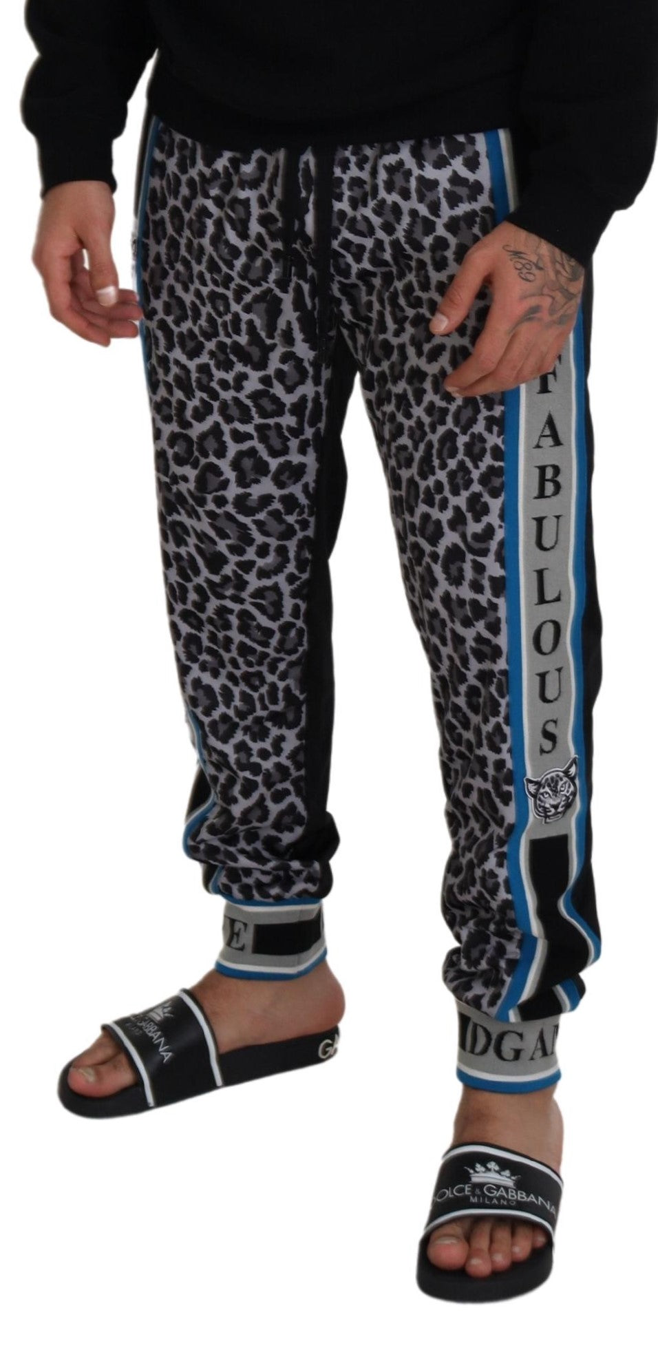 Pantalones jogger multicolores con estampado de leopardo de DG King