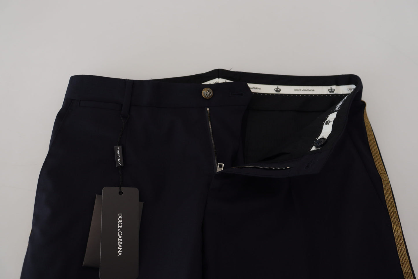 Pantalones formales delgados de lana negros