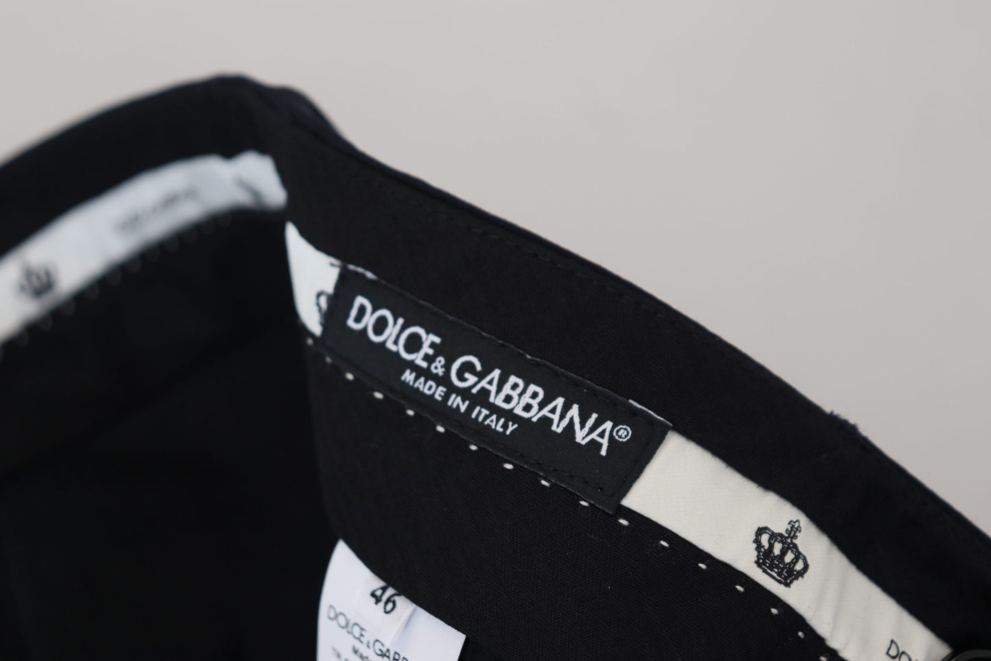 Pantalones formales delgados de lana negros