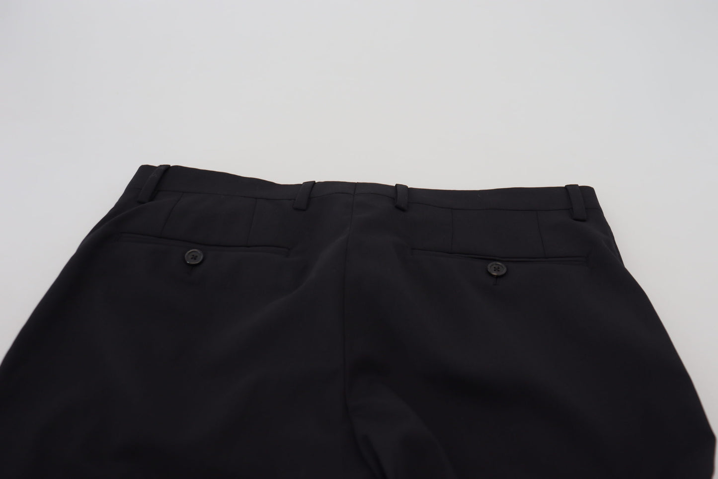 Pantaloni formali chino in lana nera