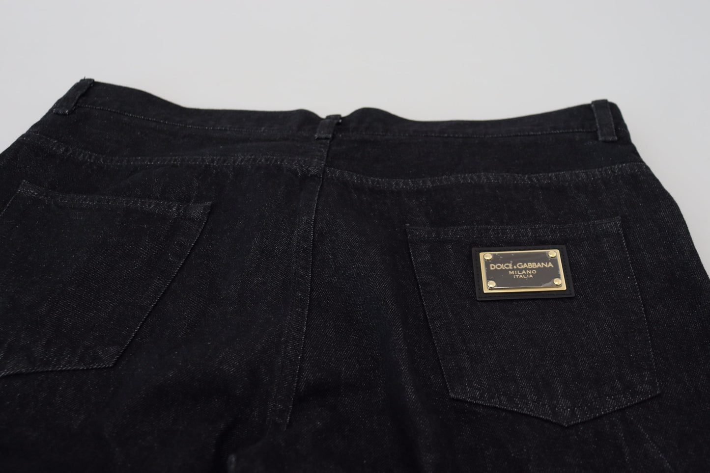 Jeans casual in denim da uomo in cotone lavato nero