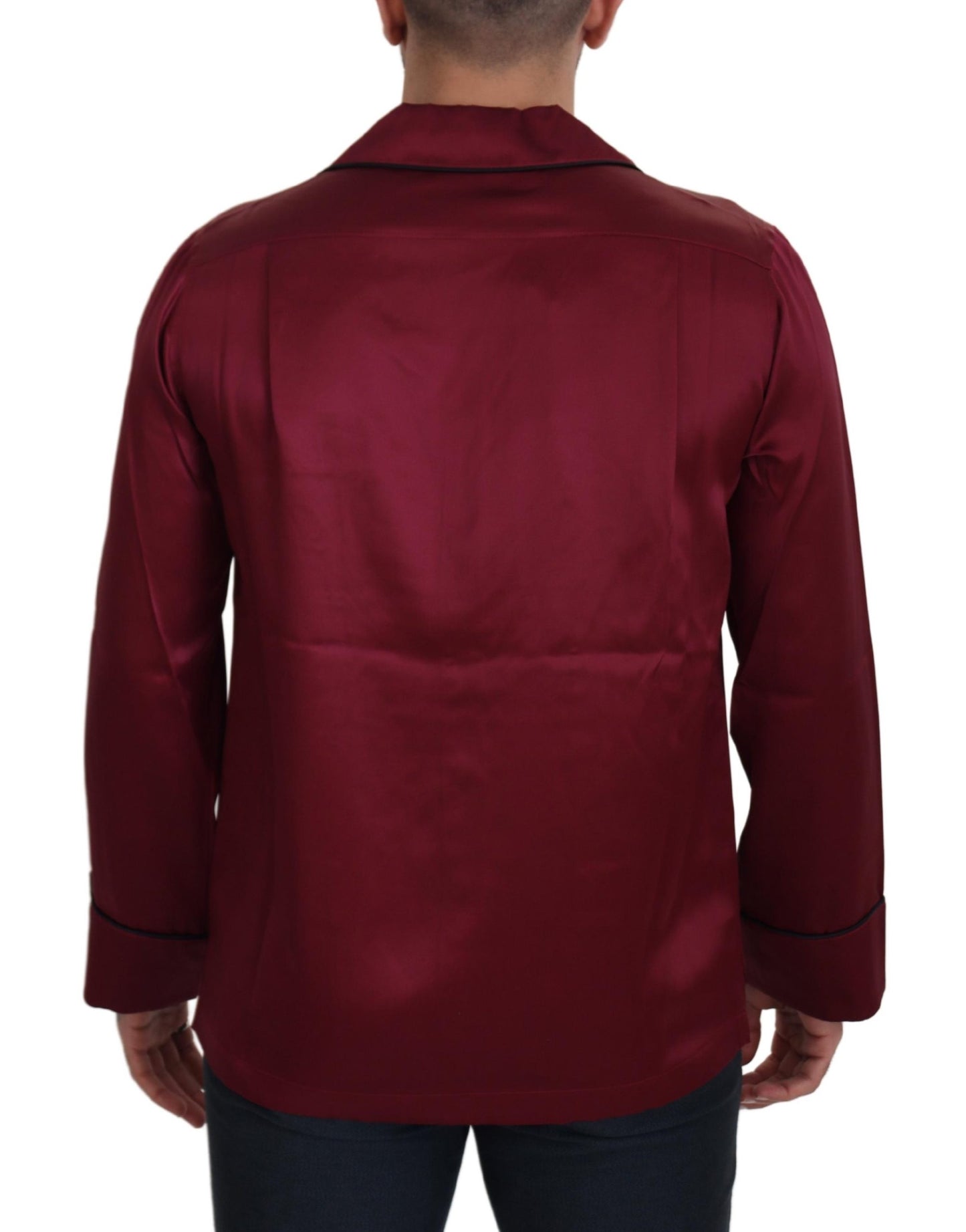 Camicia da notte pigiama con top in seta rossa