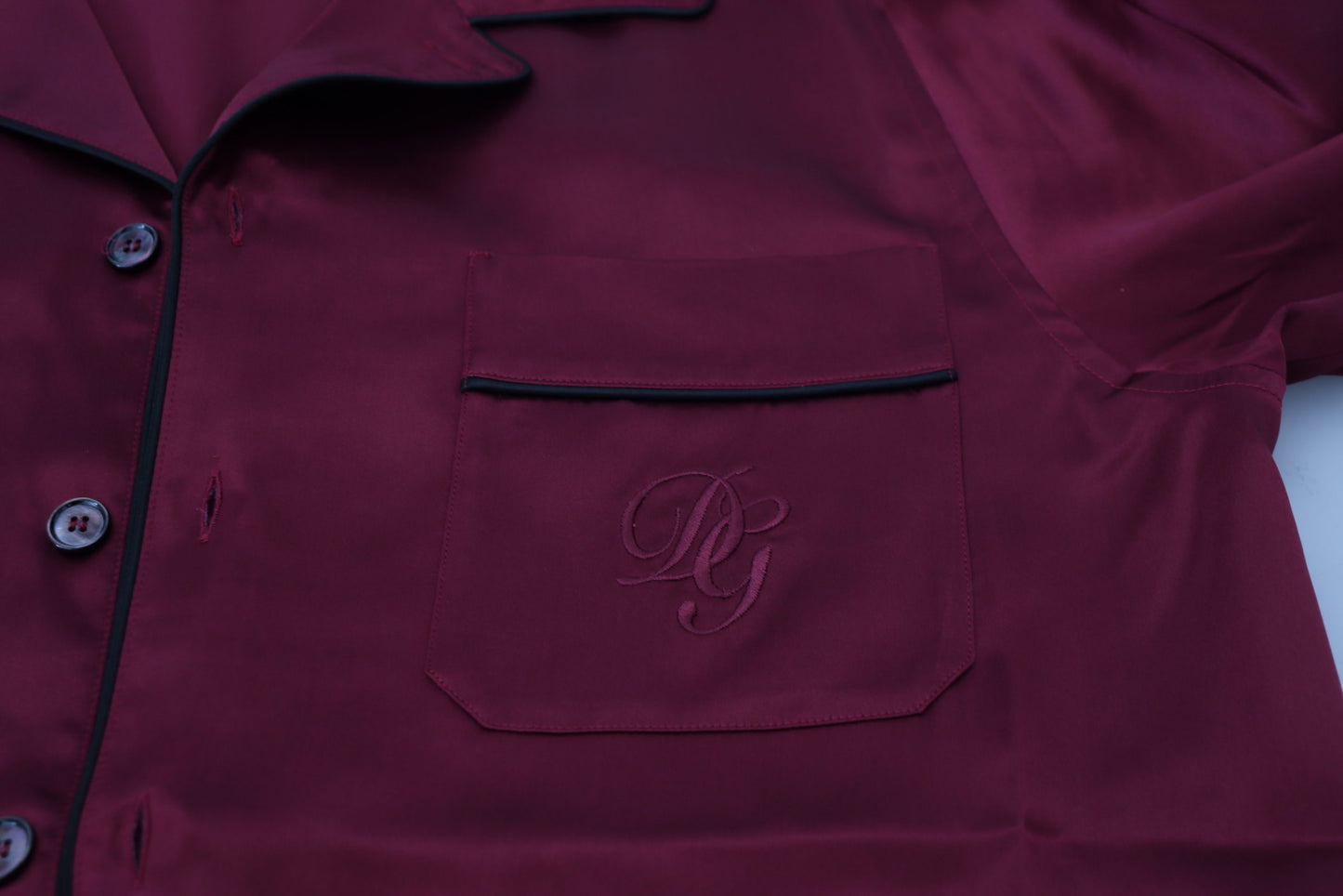 Camicia da notte pigiama con top in seta rossa