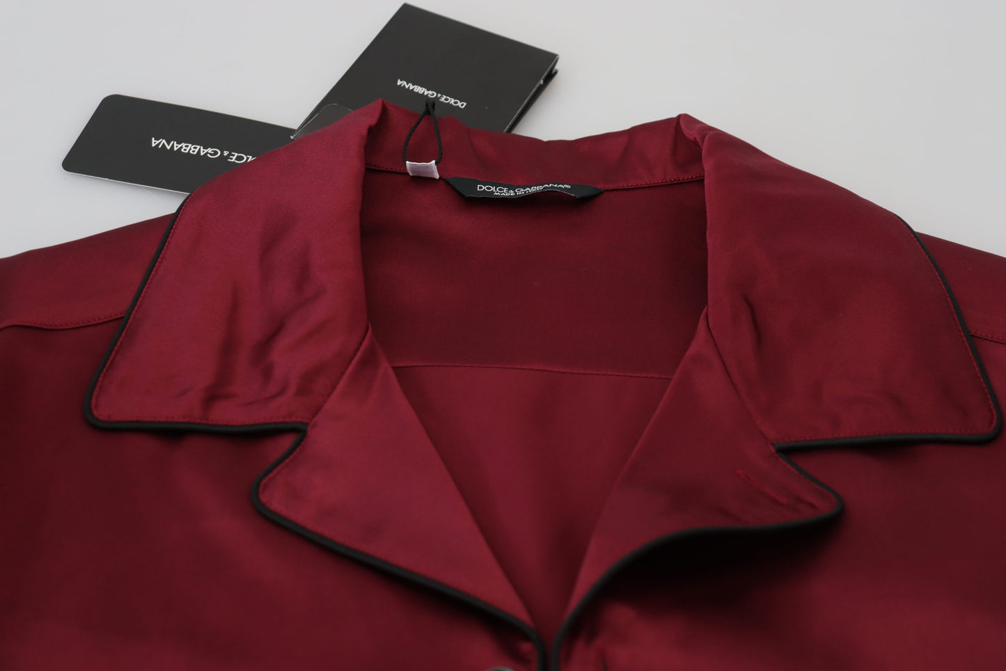 Camicia da notte pigiama con top in seta rossa