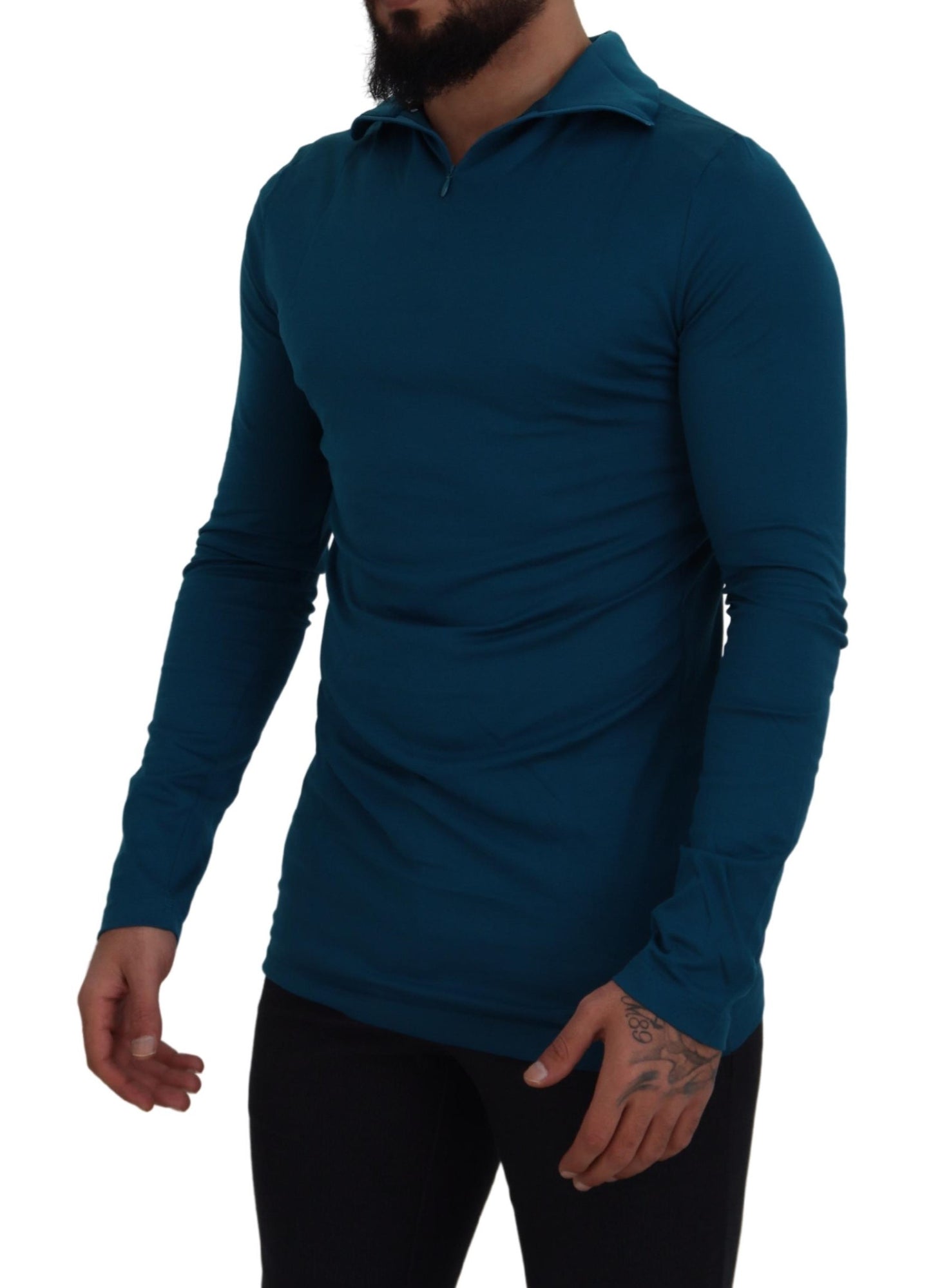 Dolce & Gabbana Eleganter blauer Baumwollpullover