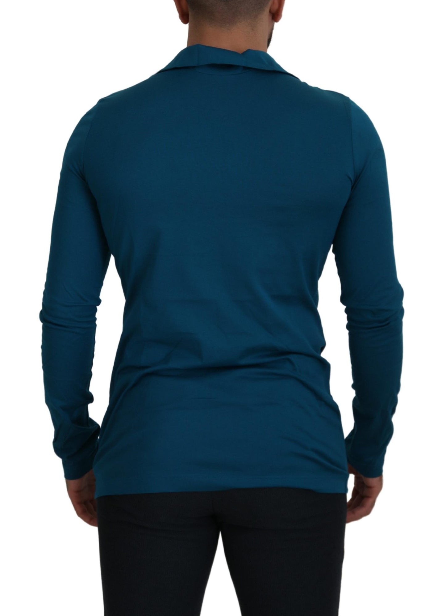 Dolce & Gabbana Eleganter blauer Baumwollpullover