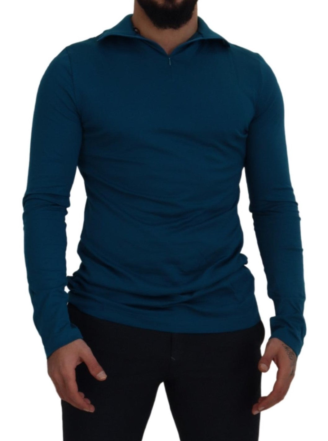 Dolce & Gabbana Eleganter blauer Baumwollpullover