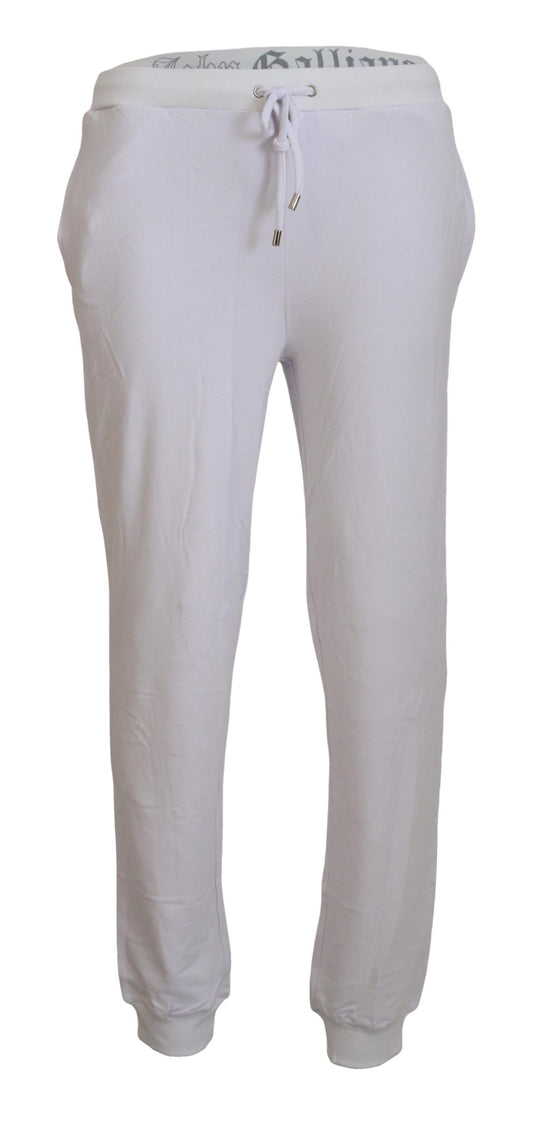 Pantalones jogger de hombre de algodón blanco con logo