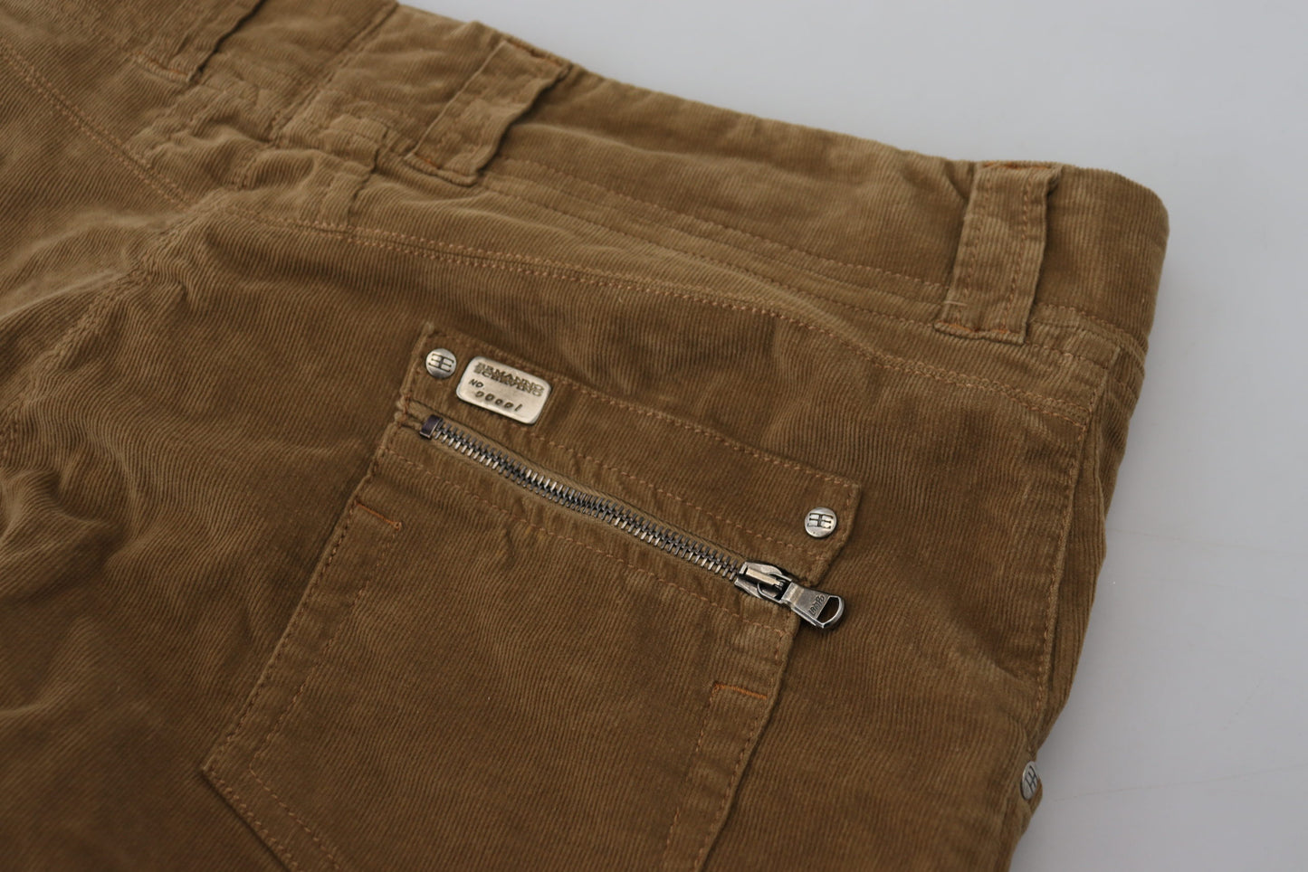Pantaloni cargo in velluto a coste di cotone marrone