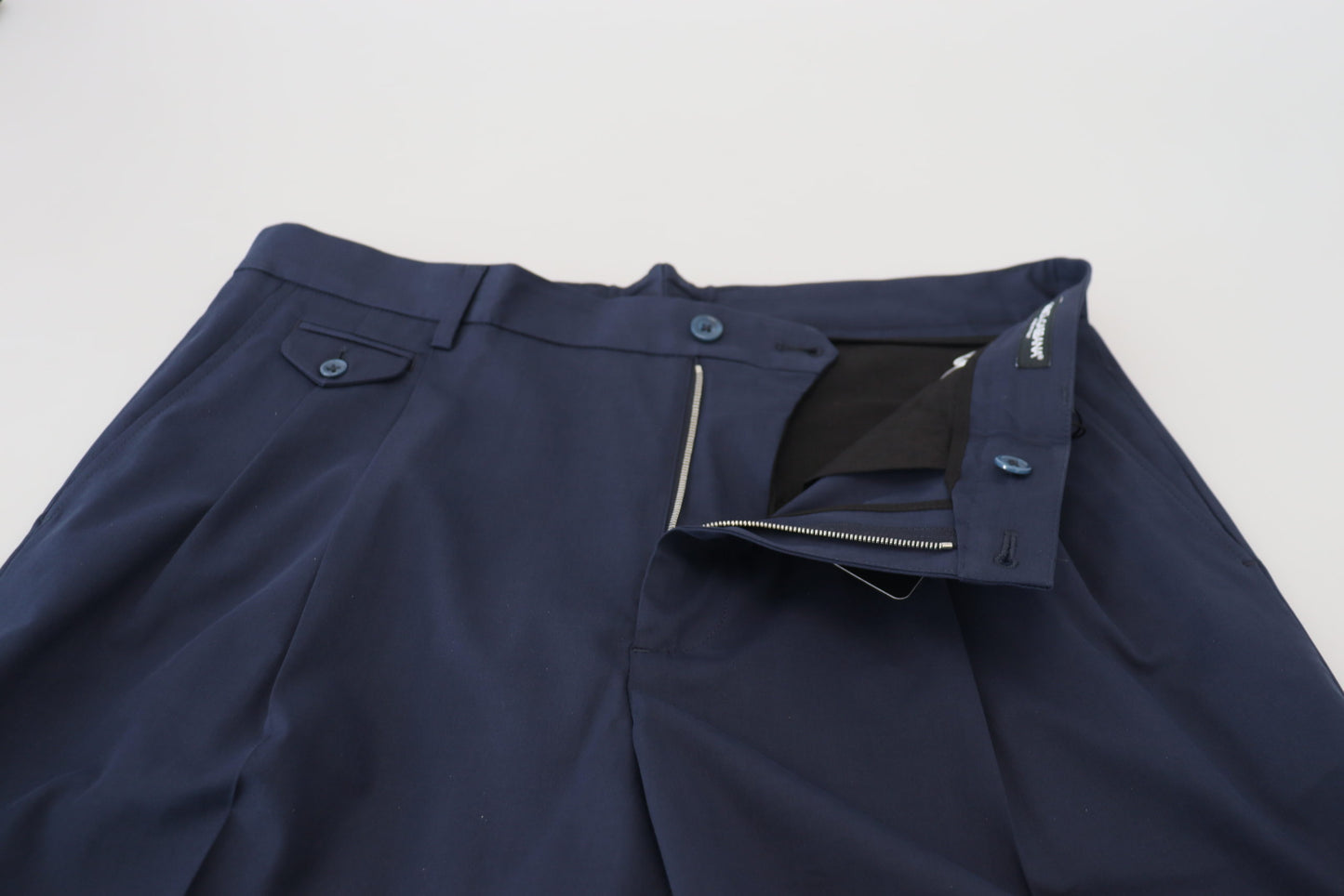 Pantaloncini casual in cotone elasticizzato chino blu