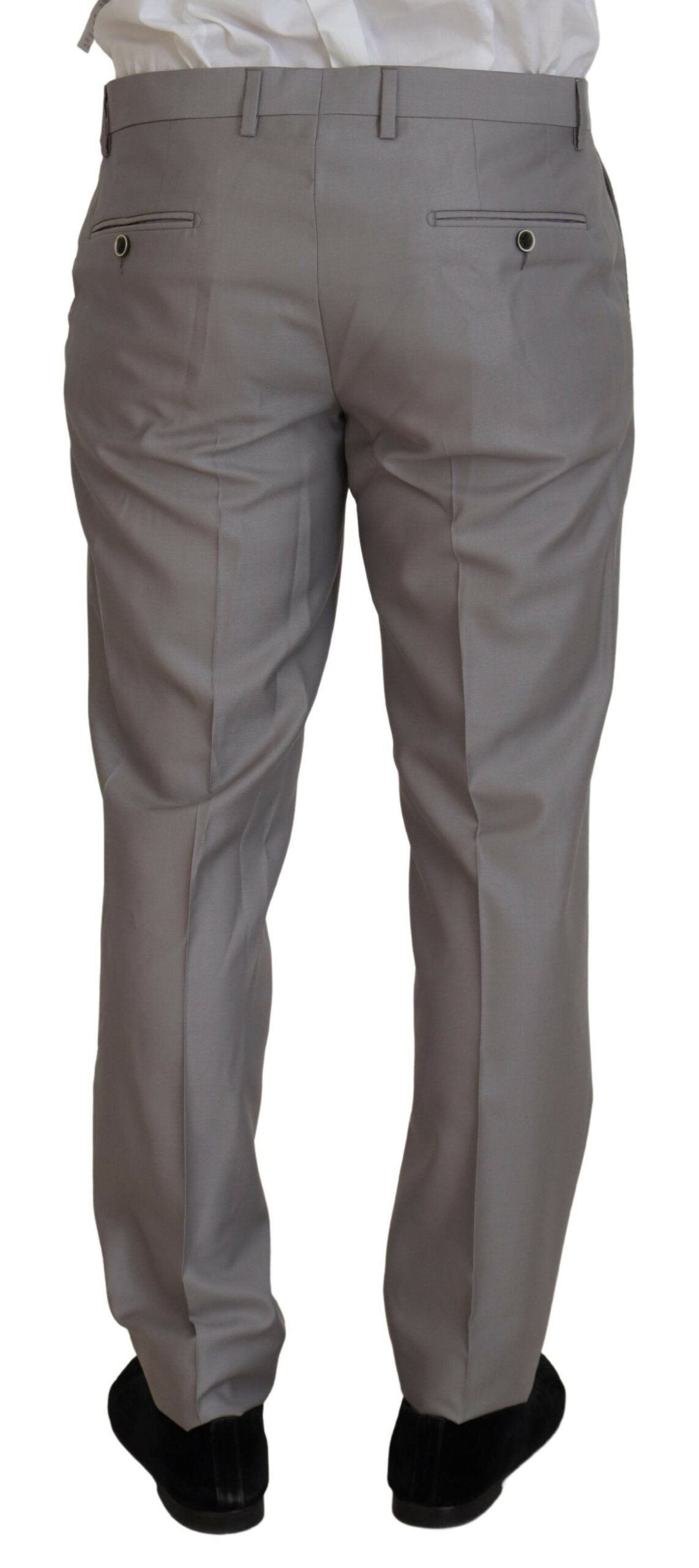 Abito slim fit 3 pezzi in lana seta argento