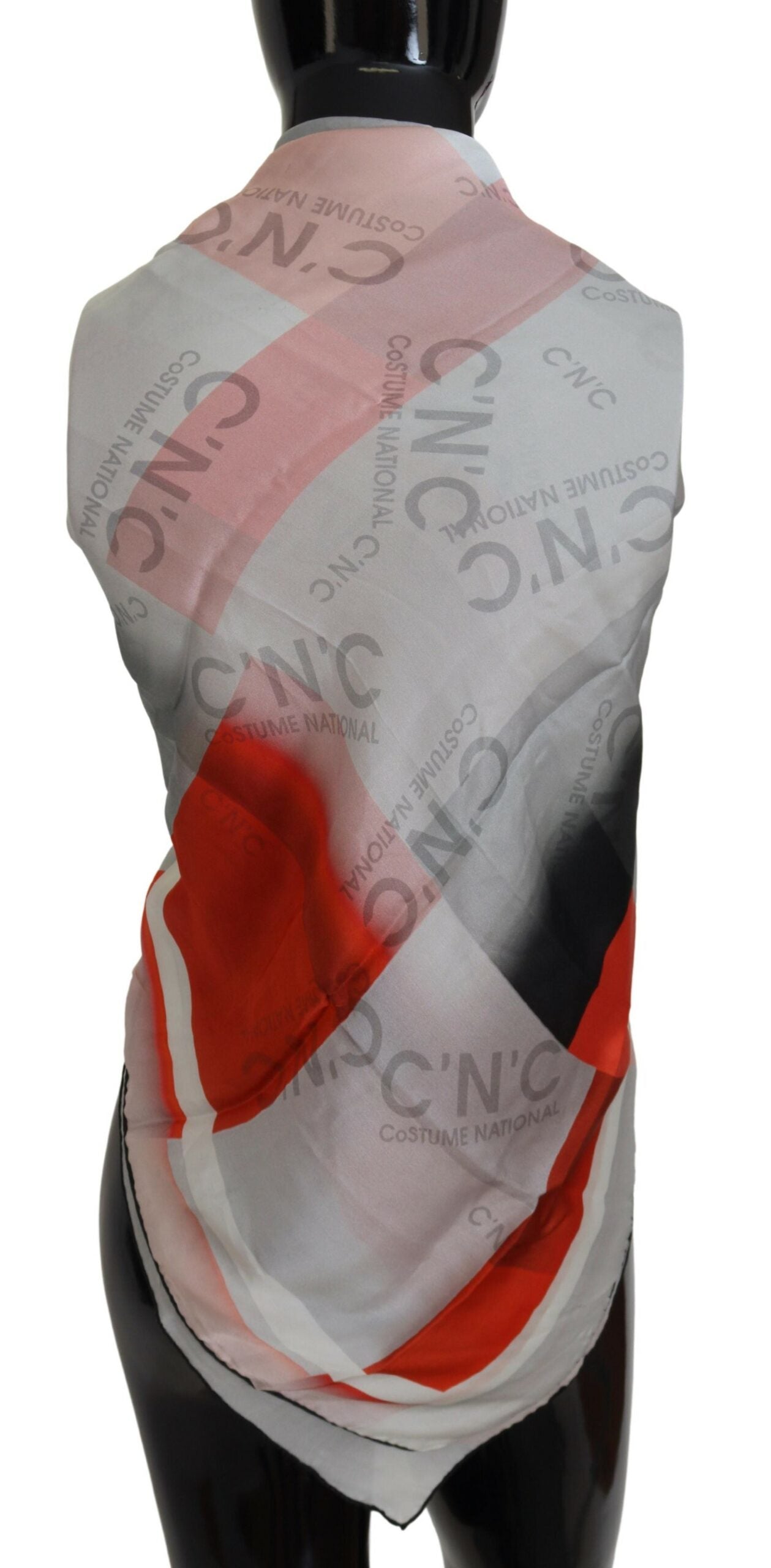 Sciarpa avvolgente con foulard scialle rosso grigio