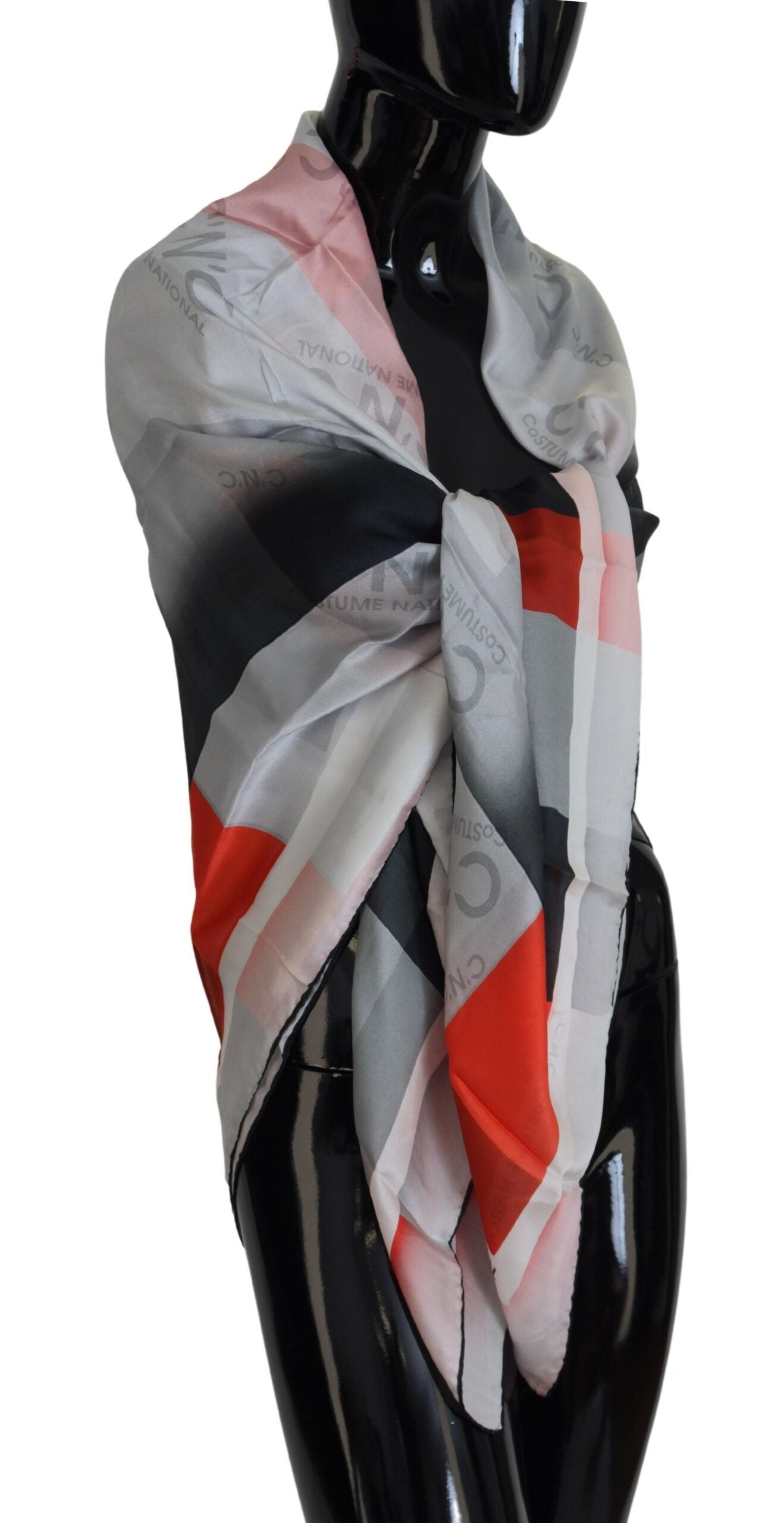 Sciarpa avvolgente con foulard scialle rosso grigio