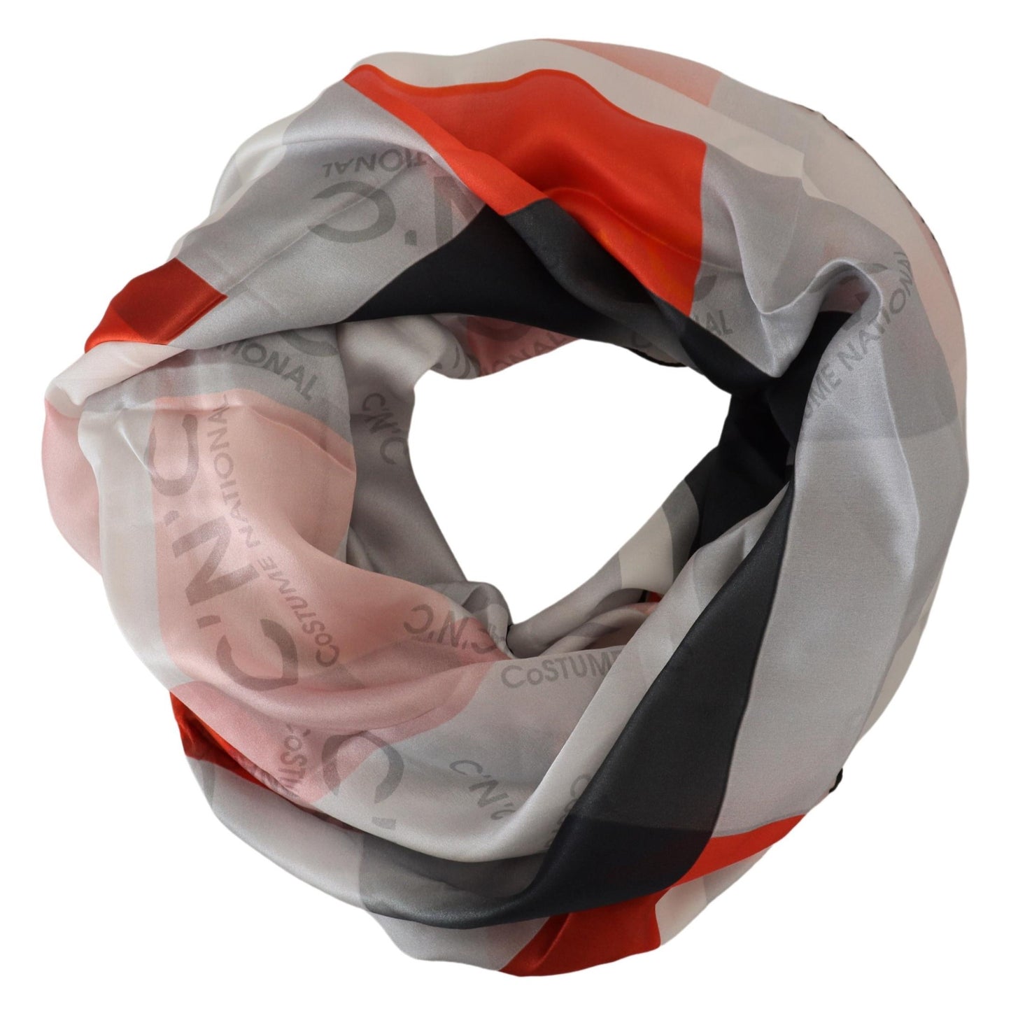 Sciarpa avvolgente con foulard scialle rosso grigio