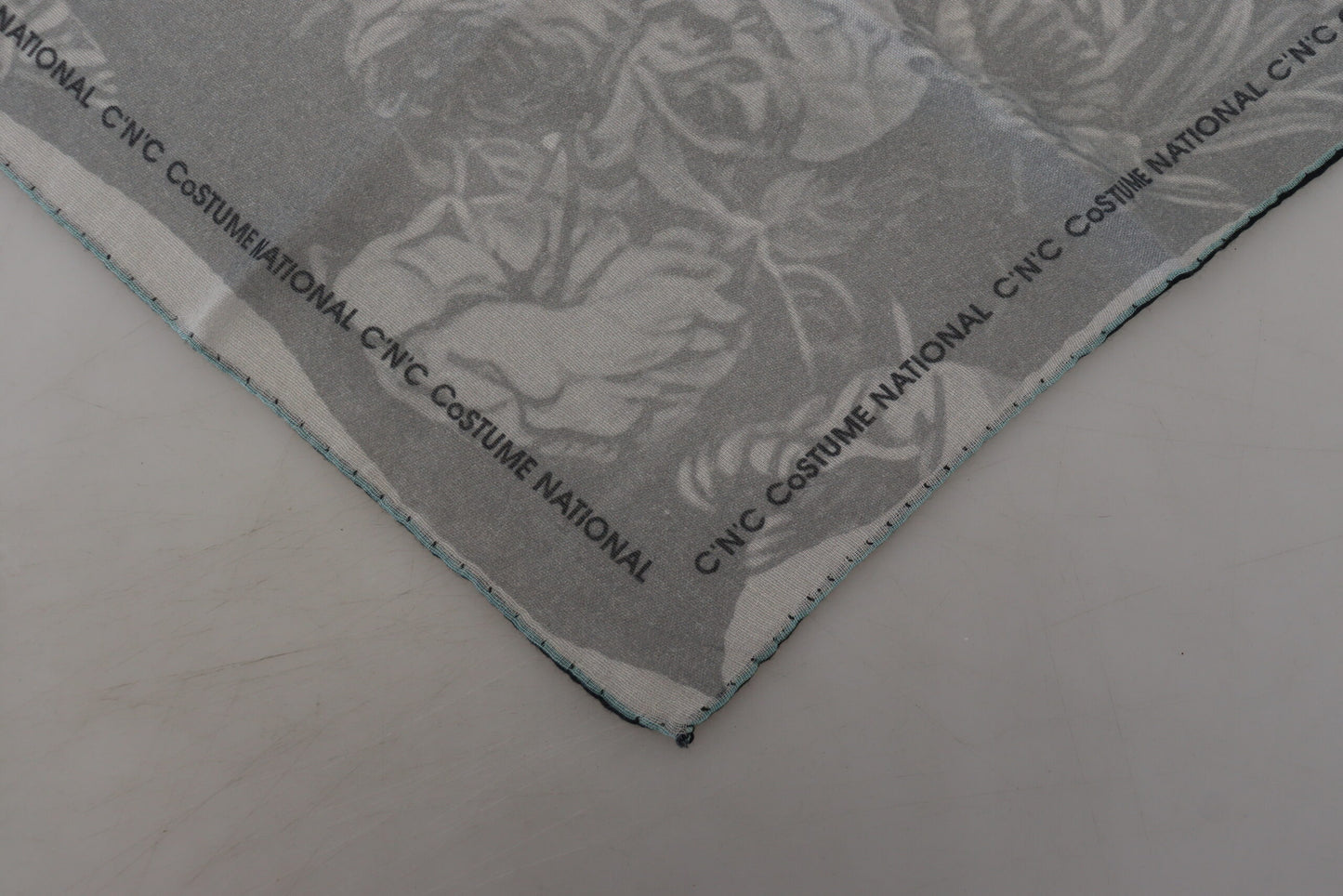 Sciarpa con marchio Foulard con stampa grigia