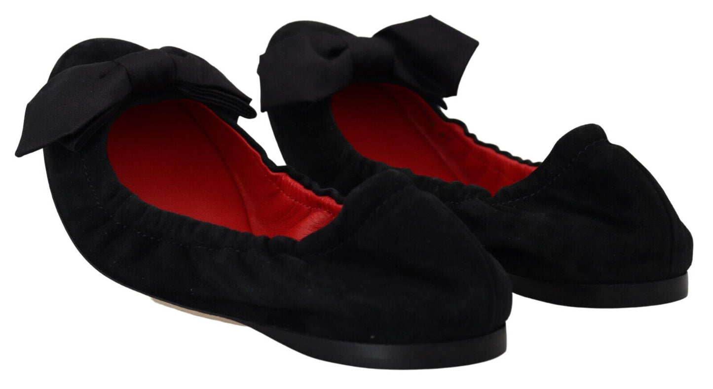 Dolce & Gabbana Elegante Ballerinas aus schwarzem Wildleder