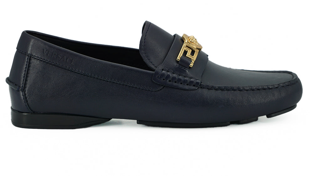Zapatos Mocasines De Piel De Becerro Azul Marino