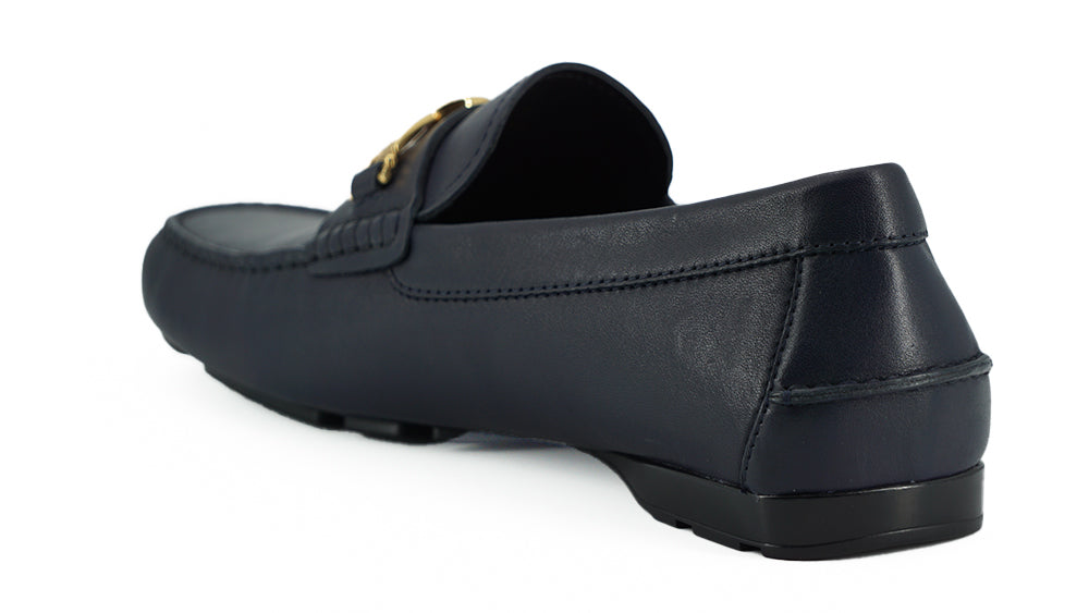 Zapatos Mocasines De Piel De Becerro Azul Marino