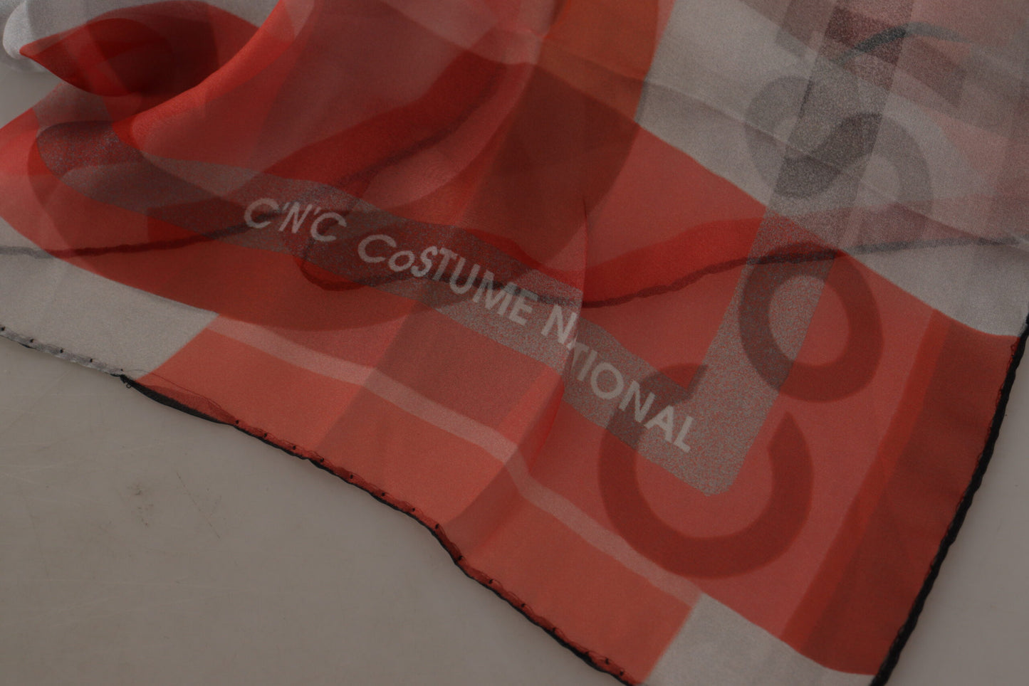 Sciarpa avvolgente con foulard scialle rosso grigio
