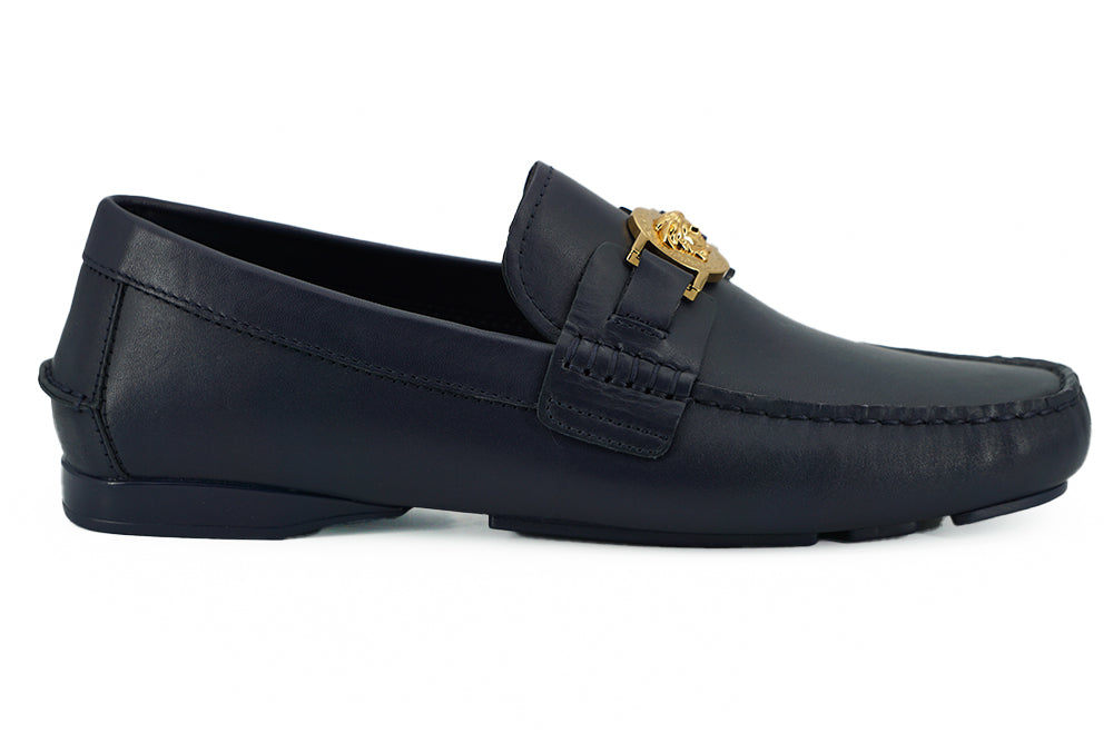Zapatos Mocasines De Piel De Becerro Azul Marino