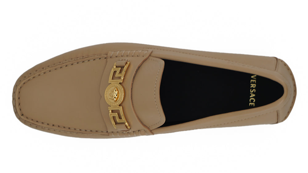 Zapatos mocasines de piel de becerro beige