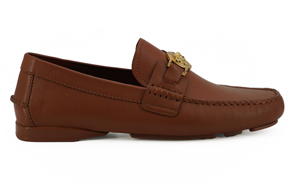 Zapatos Mocasines De Piel De Becerro Marrón Natural