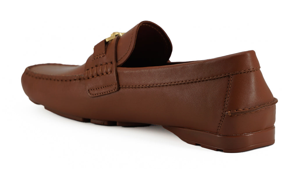 Zapatos Mocasines De Piel De Becerro Marrón Natural