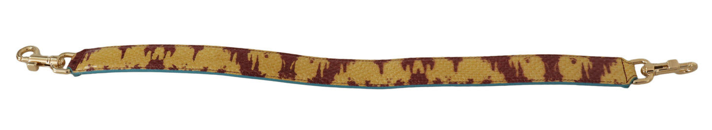 Tracolla in pelle color oro giallo rosso