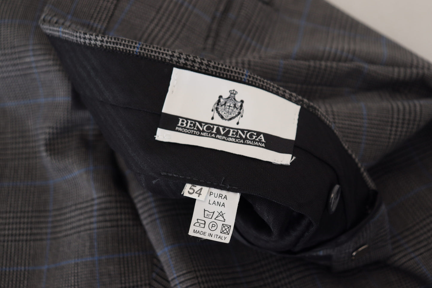 Pantalons en laine à carreaux élégants BENCIVENGA pour hommes